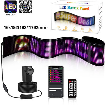 USB 5V लचीला मैट्रिक्स पैनल स्क्रीन 16*192 पिक्सेल आकार बहुमुखी अनुप्रयोगों के लिए